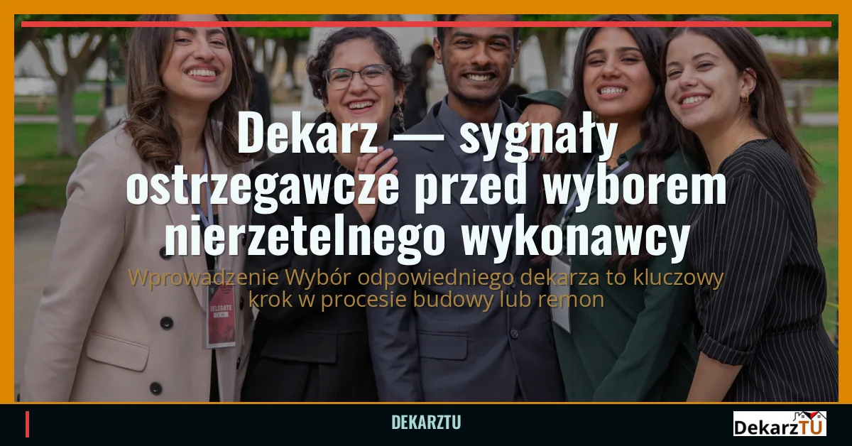 Dekarz — sygnały ostrzegawcze przed wyborem nierzetelnego wykonawcy