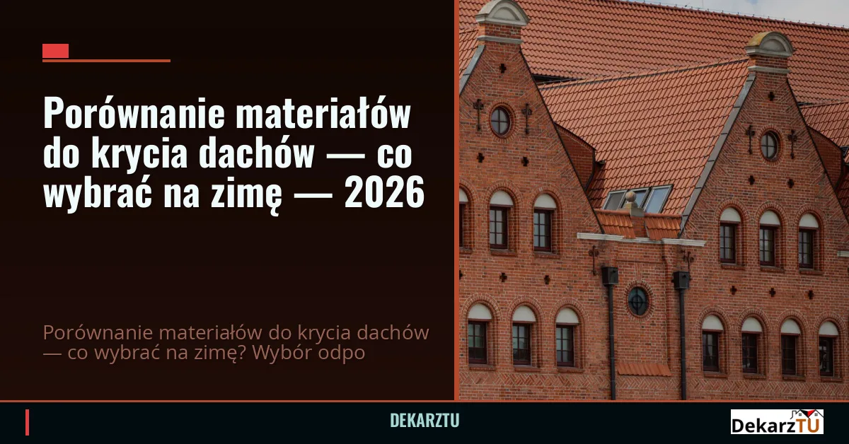 Porównanie materiałów do krycia dachów — co wybrać na zimę — 2026