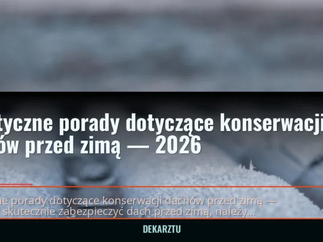Praktyczne porady dotyczące konserwacji dachów przed zimą — 2026