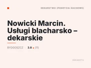 Nowicki Marcin. Usługi blacharsko – dekarskie