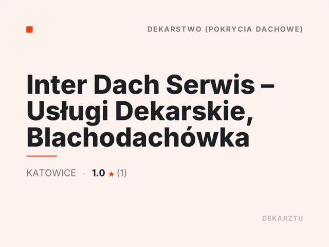 Inter Dach Serwis – Usługi Dekarskie, Blachodachówka