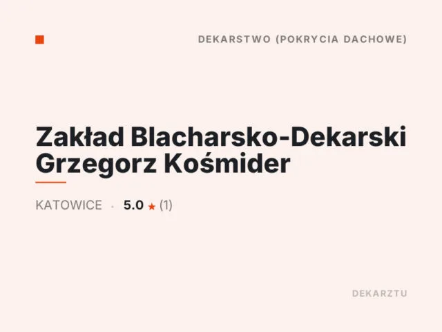 Zakład Blacharsko-Dekarski Grzegorz Kośmider