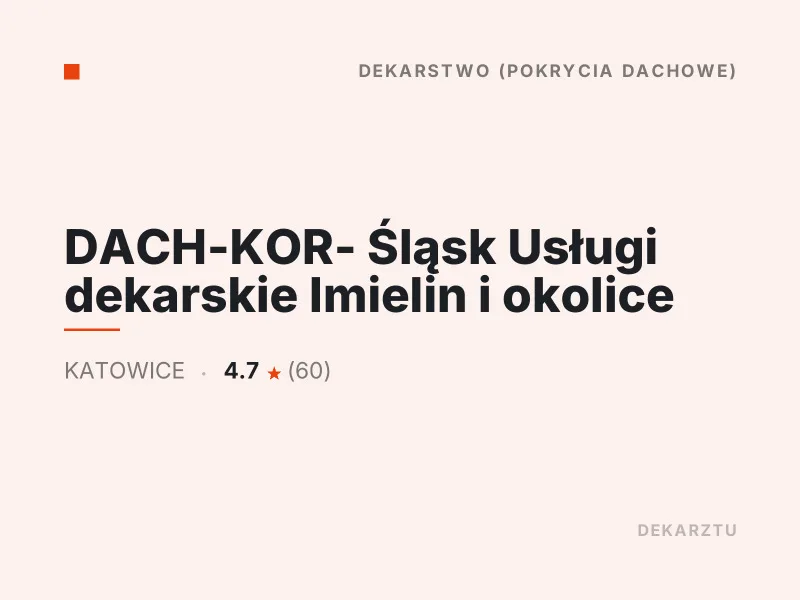 DACH-KOR Śląsk Usługi dekarskie czyszczenie i odgrzybianie dachu Katowice