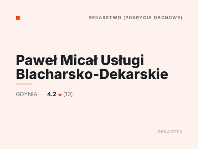 Paweł Micał Usługi Blacharsko-Dekarskie