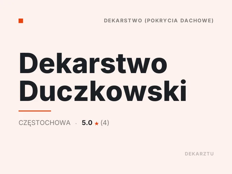 Dekarstwo Duczkowski dekarstwo Częstochowa
