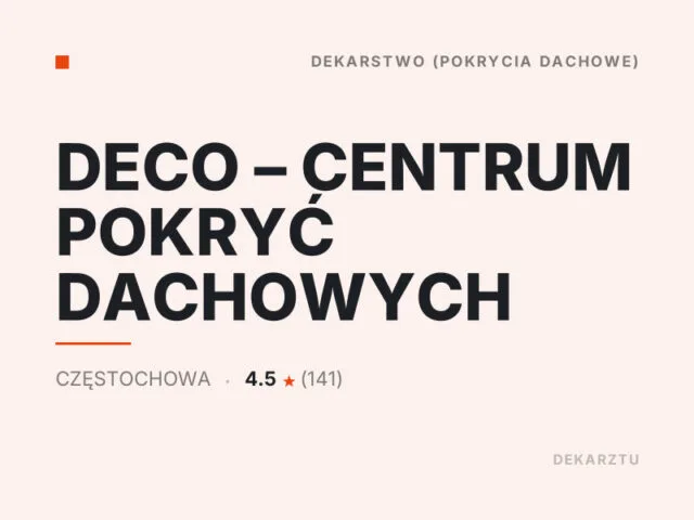 DECO – CENTRUM POKRYĆ DACHOWYCH