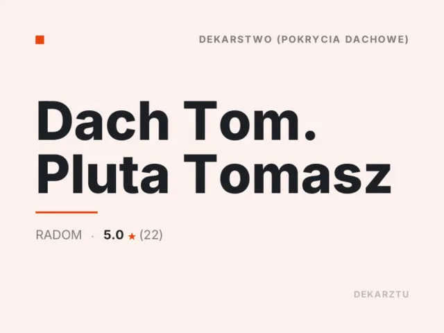 Dach Tom. Pluta Tomasz