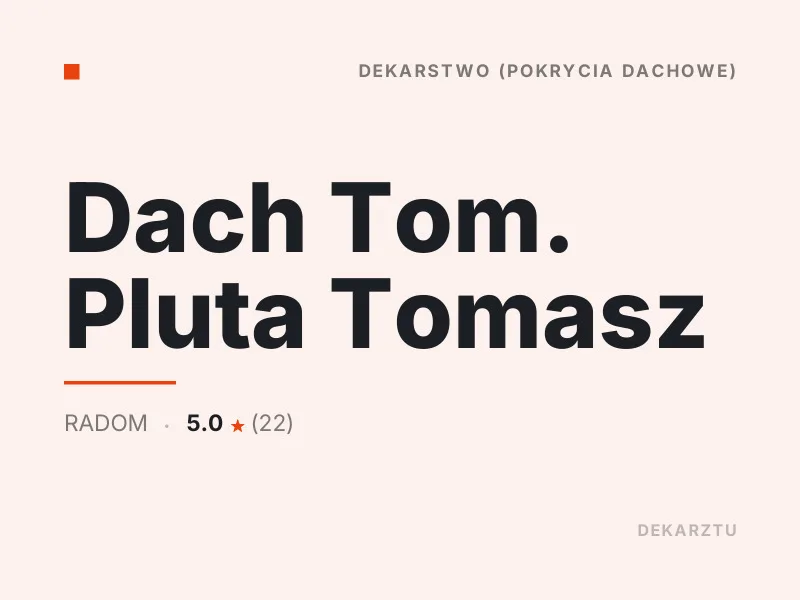Dach Tom Pluta Tomasz dekarstwo Radom