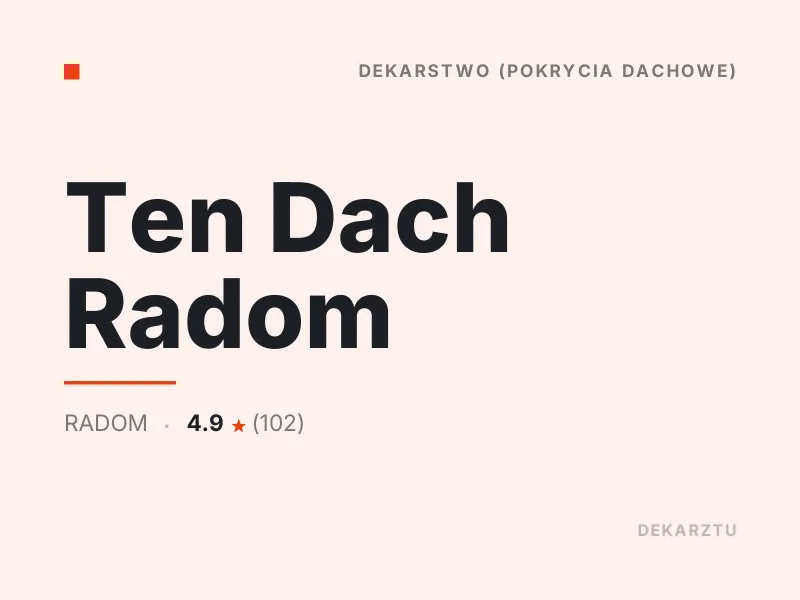 Ten Dach Radom dekarstwo pokrycia dachowe