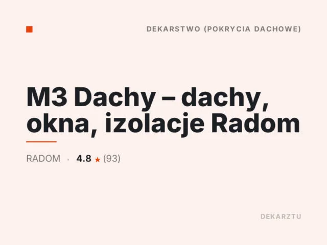 M3 Dachy – dachy, okna, izolacje Radom
