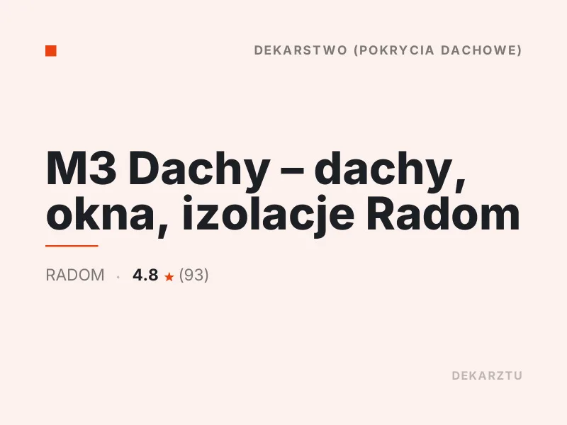 M3 Dachy dekarstwo pokrycia dachowe Radom