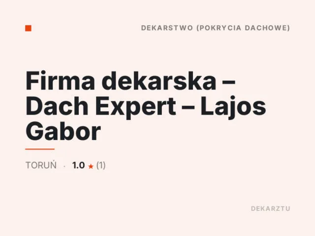 Firma dekarska – Dach Expert – Lajos Gabor