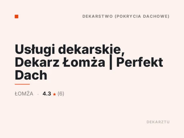 Usługi dekarskie, Dekarz Łomża | Perfekt Dach