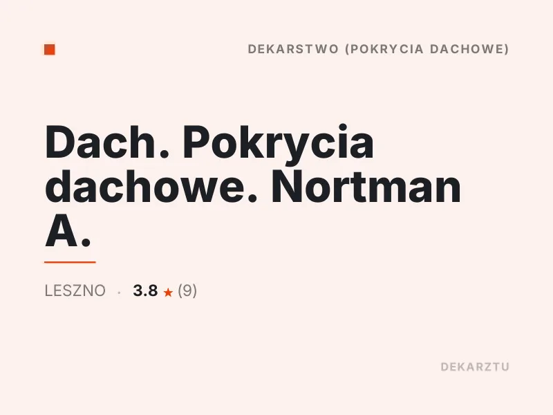 Dach Pokrycia dachowe Nortman A czyszczenie i odgrzybianie dachu Leszno