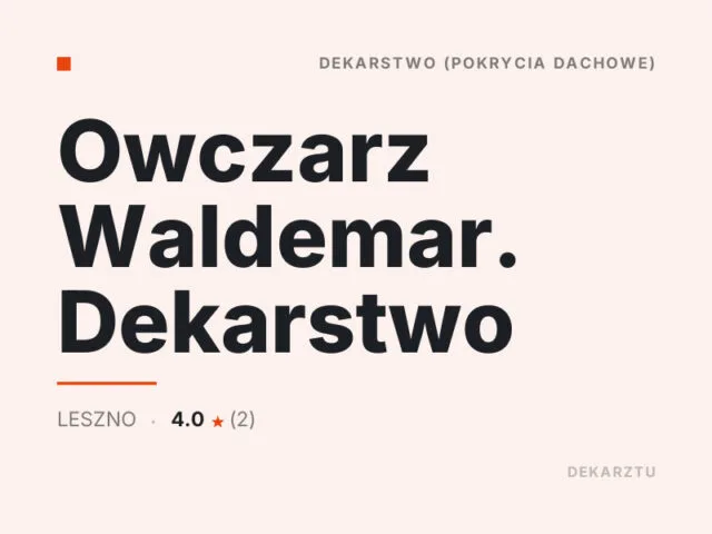 Owczarz Waldemar. Dekarstwo