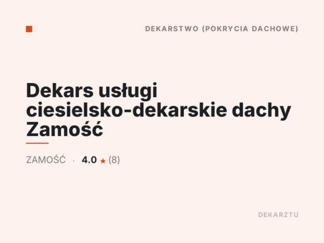 Dekars usługi ciesielsko-dekarskie dachy Zamość