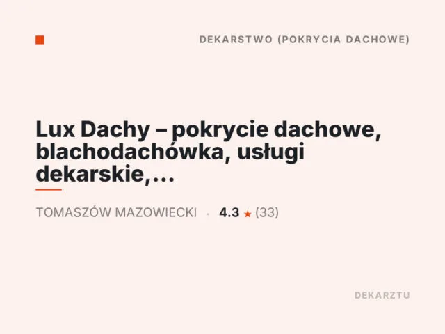 Lux Dachy – pokrycie dachowe, blachodachówka, usługi dekarskie, okna dachowe