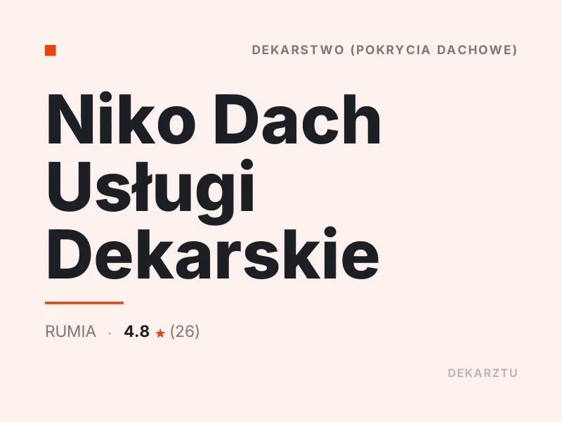 Niko Dach Usługi Dekarskie dekarstwo Rumia