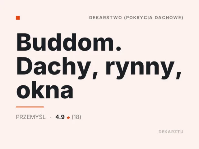 Buddom. Dachy, rynny, okna