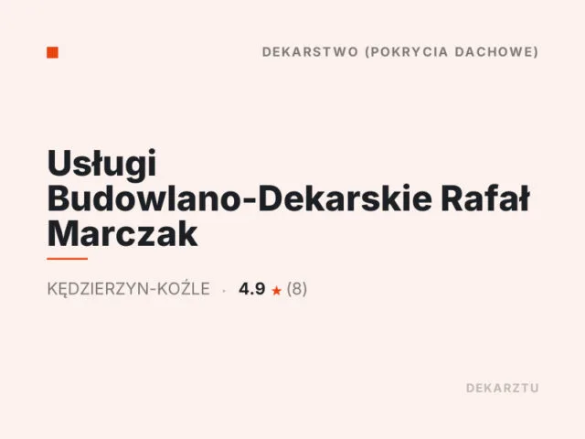 Usługi Budowlano-Dekarskie Rafał Marczak