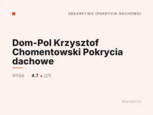 Dom-Pol Krzysztof Chomentowski Pokrycia dachowe