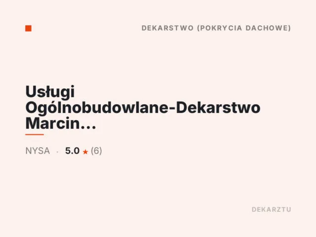 Usługi Ogólnobudowlane-Dekarstwo Marcin Strumidło