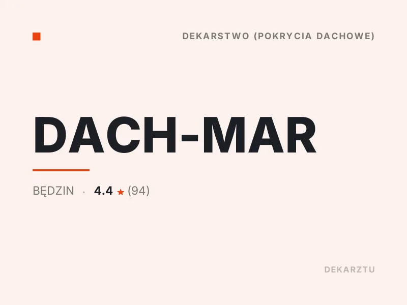 DACH-MAR dekarstwo pokrycia dachowe Będzin