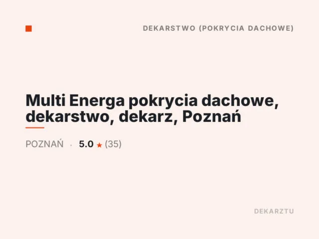 Multi Energa pokrycia dachowe, dekarstwo, dekarz, Poznań