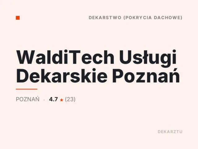 WaldiTech Usługi Dekarskie Poznań