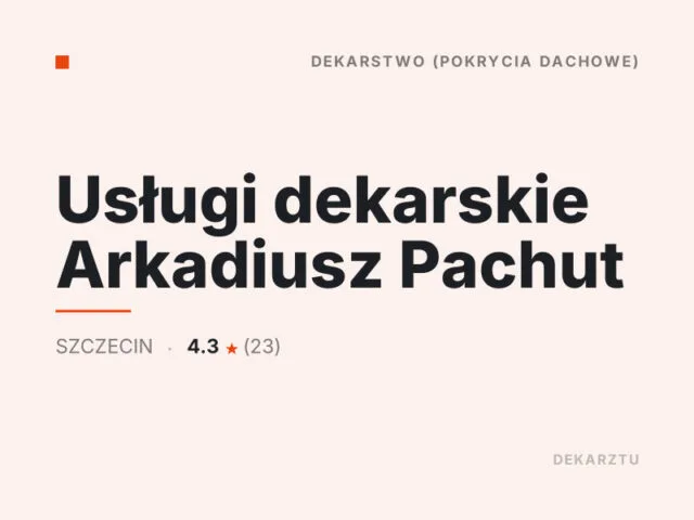 Usługi dekarskie Arkadiusz Pachut
