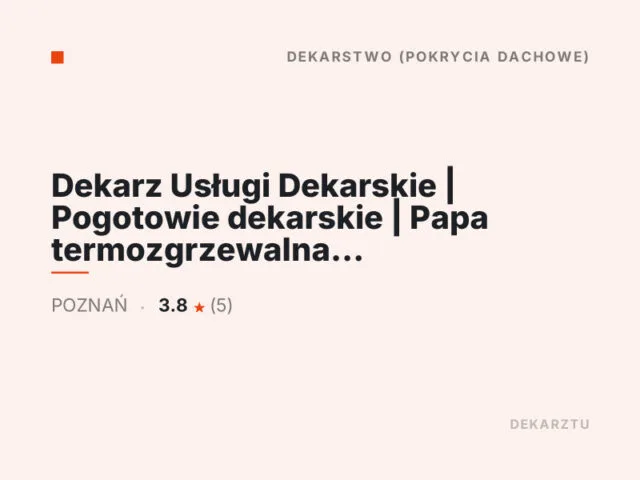 Dekarz Usługi Dekarskie | Pogotowie dekarskie | Papa termozgrzewalna | Obróbki blacharskie