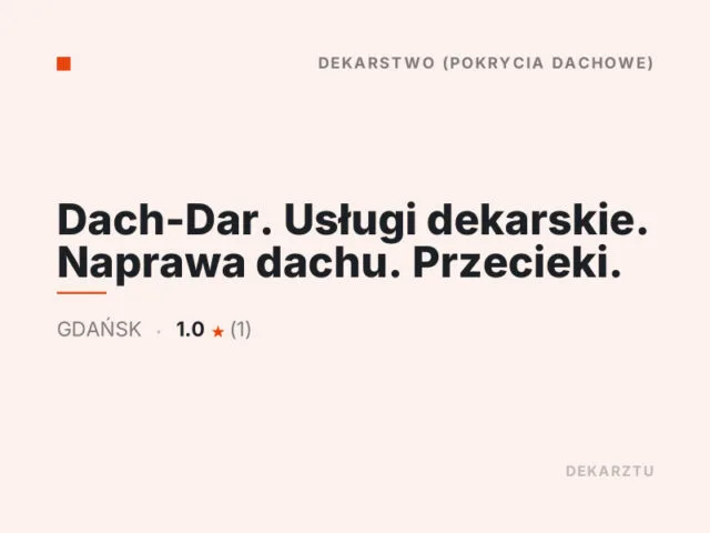 Dach-Dar. Usługi dekarskie. Naprawa dachu. Przecieki.