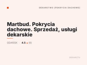 Martbud. Pokrycia dachowe. Sprzedaż, usługi dekarskie