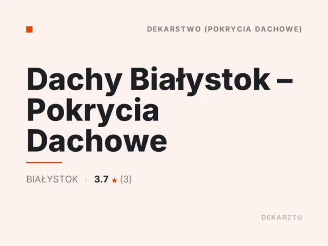 Dachy Białystok – Pokrycia Dachowe