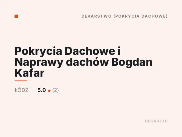 Pokrycia Dachowe i Naprawy dachów Bogdan Kafar