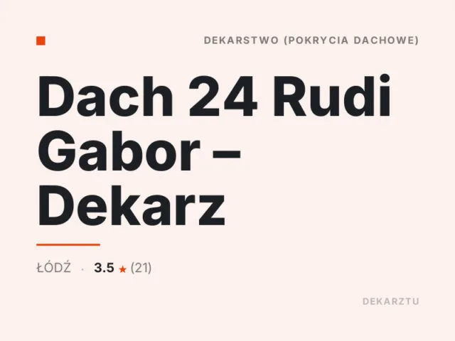 Dach 24 Rudi Gabor – Dekarz