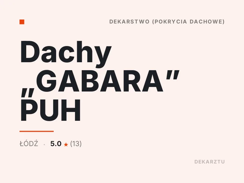 Dachy GABARA PUH dekarstwo Łódź
