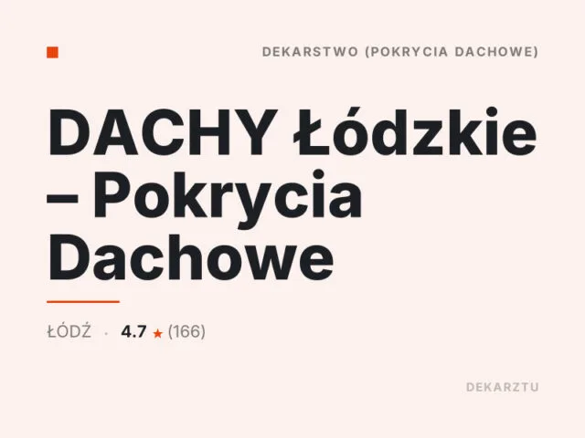 DACHY Łódzkie – Pokrycia Dachowe
