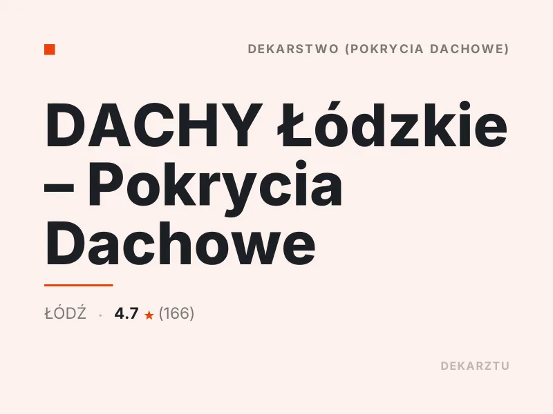 DACHY Łódzkie - Pokrycia Dachowe dekarstwo Łódź
