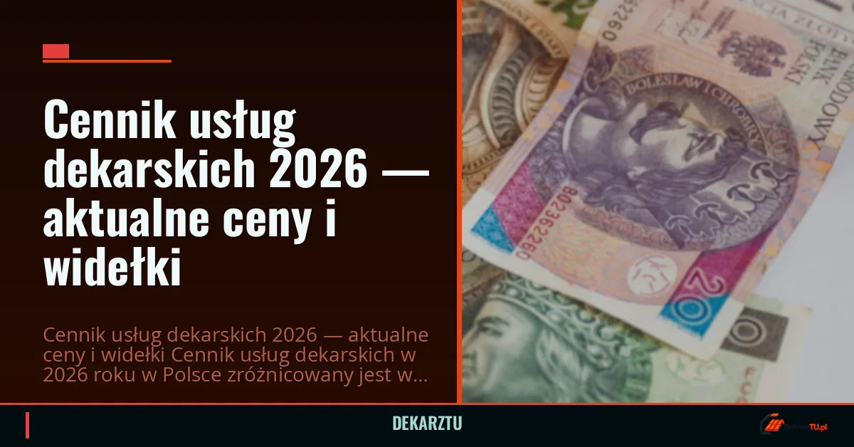 Cennik usług dekarskich 2026 — aktualne ceny i widełki