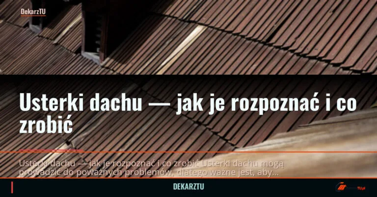 Usterki dachu — jak je rozpoznać i co zrobić — DekarzTU