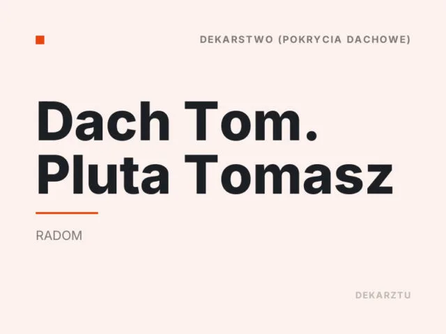 Dach Tom. Pluta Tomasz