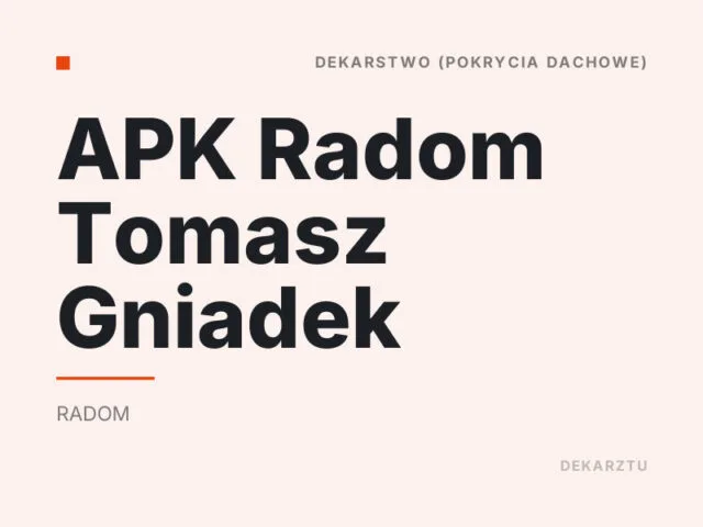 APK Radom Tomasz Gniadek