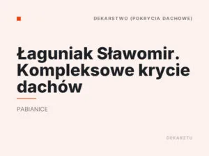 Łaguniak Sławomir. Kompleksowe krycie dachów