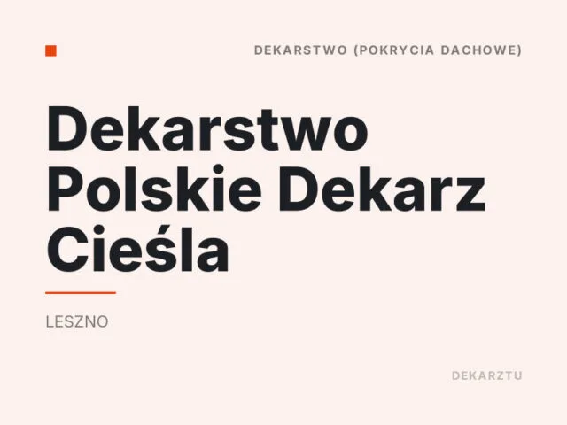 Dekarstwo Polskie Dekarz Cieśla
