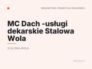 MC Dach -usługi dekarskie Stalowa Wola