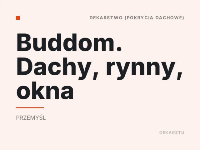 Buddom. Dachy, rynny, okna