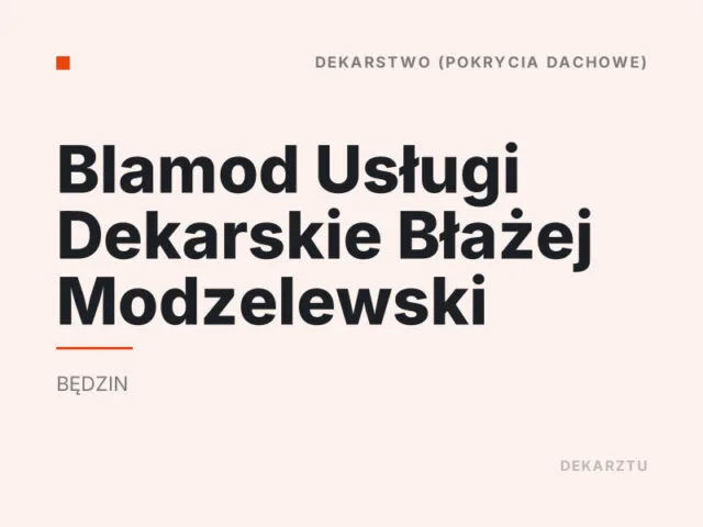 Blamod Usługi Dekarskie Błażej Modzelewski