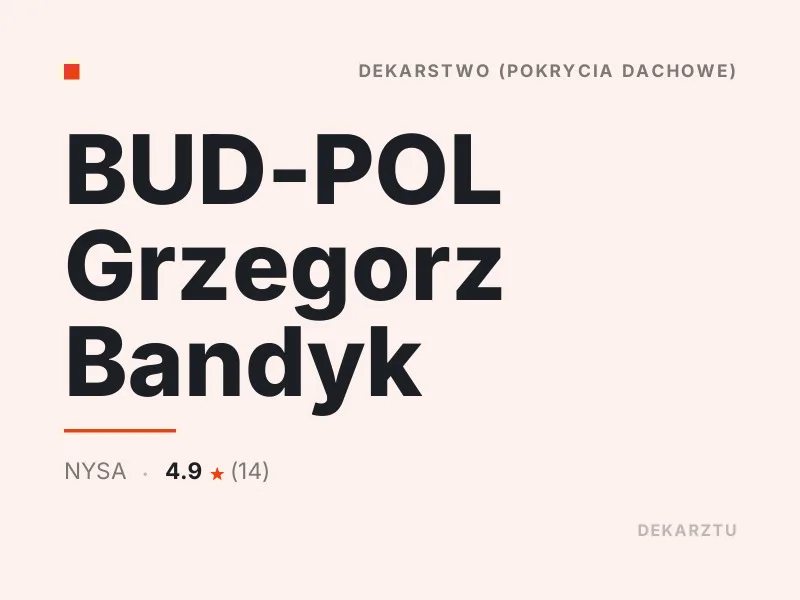 BUD-POL Grzegorz Bandyk dekarstwo Nysa
