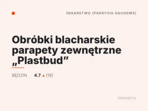 Obróbki blacharskie parapety zewnętrzne „Plastbud”